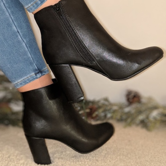 LAST ONE Black Ankle Dress Boots - Picture 2 of 5